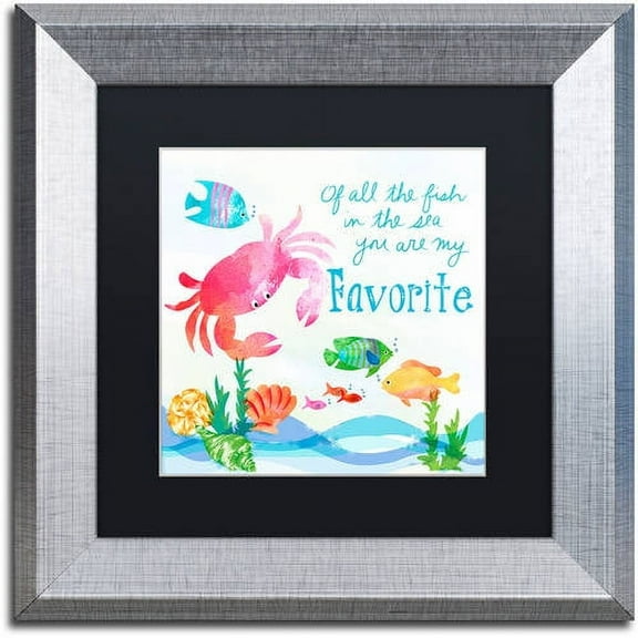 Trademark Fine Art "Crab" Canvas Art by Lisa Powell Braun, Black Matte, Silver Frame