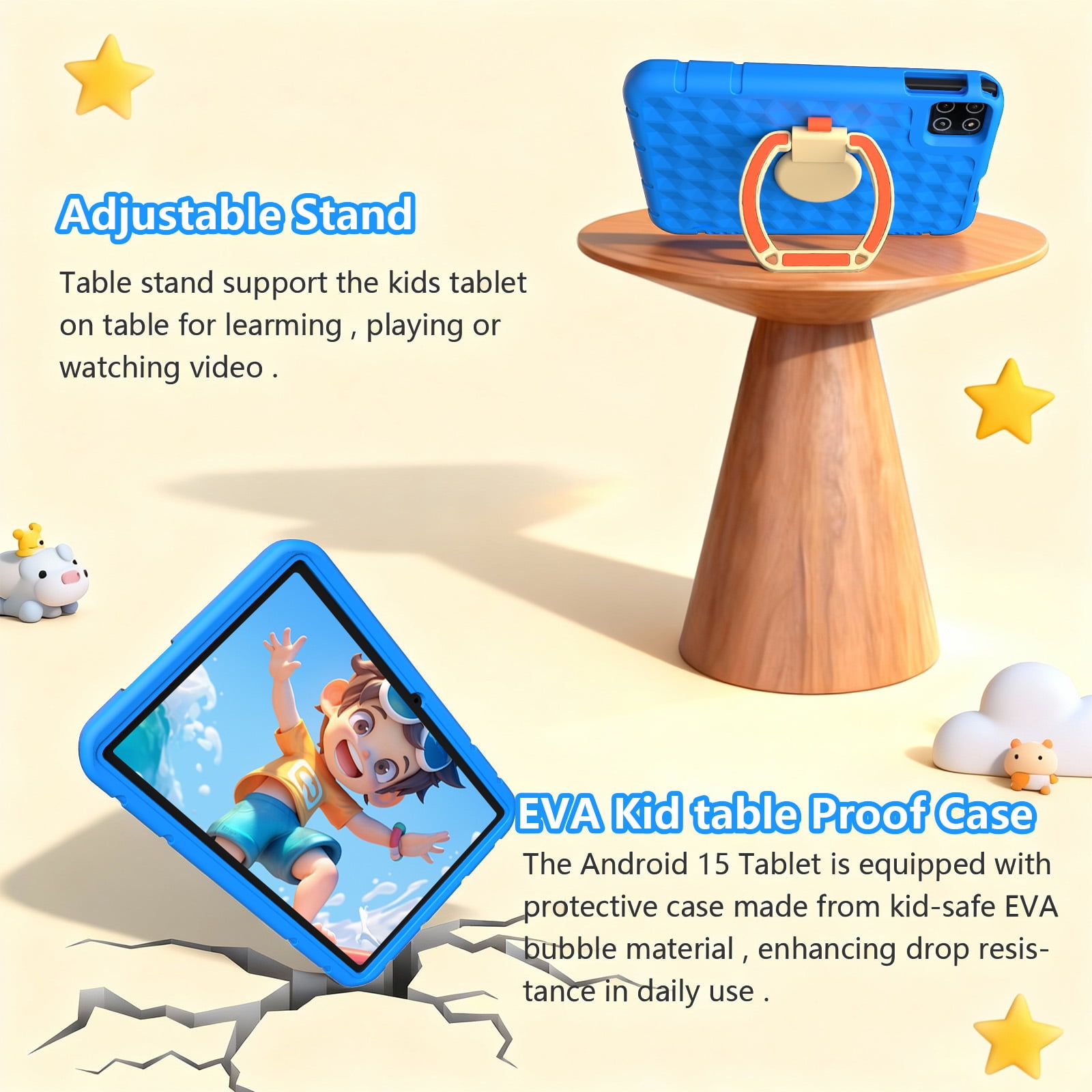 Android 15 Tablet, 10.1 inch Kids Tablet, Octa-core CPU, 20GB+128GB+1TB Expand Tablets for Kids with Kids Space, Parental Control, 6000mAh Big Battery, HD Touchscreen Display Tableta