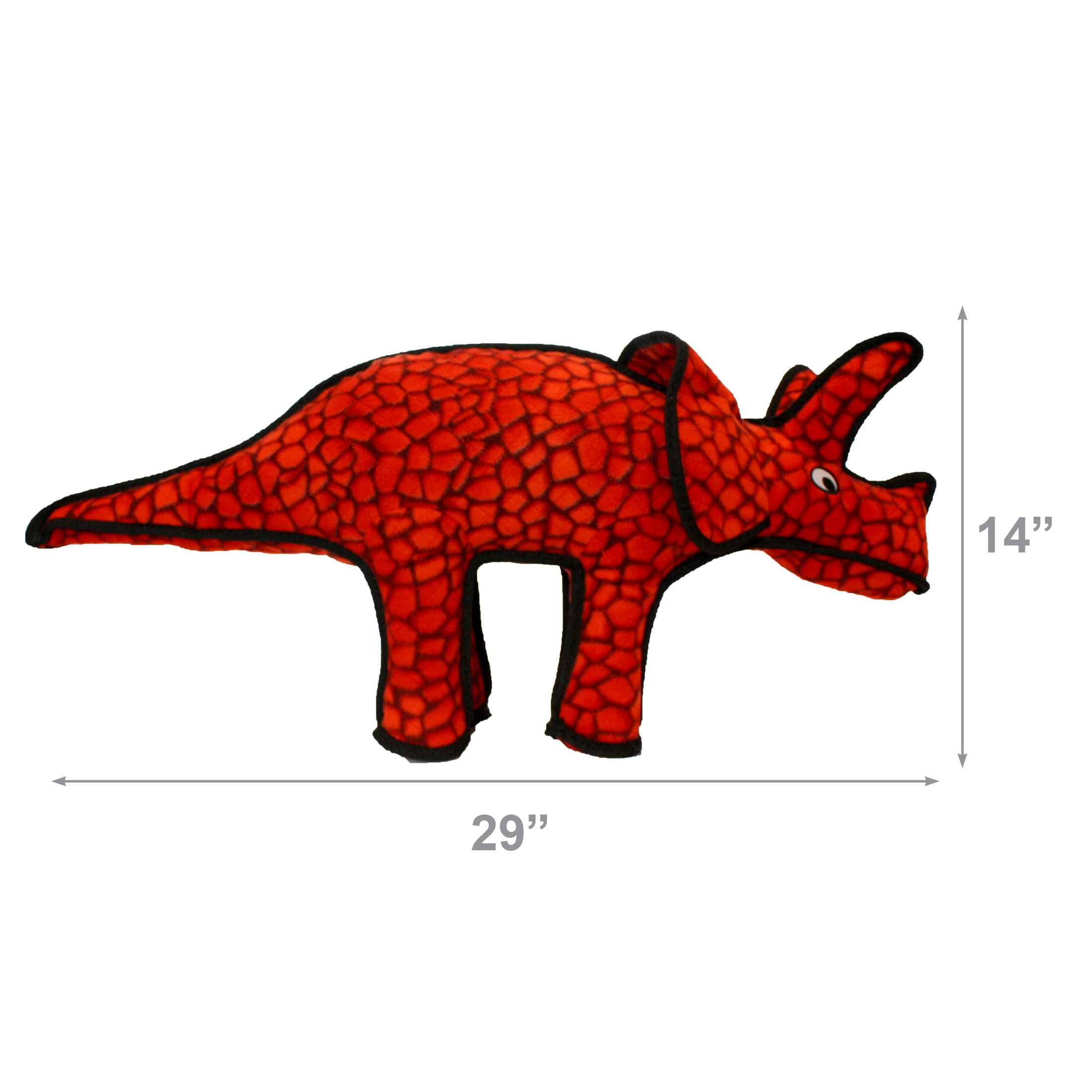 Tuffy Dinosaur Triceratops Durable Squeaky Plush Dog Toy