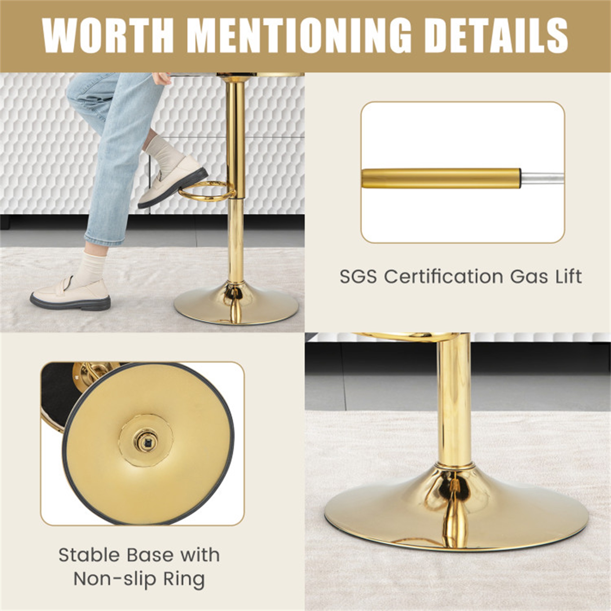 Demi Bonn Swivel Barstool with Woven Back Set of 2 for Kitchen Island Cafe Dining Chairs, Gray