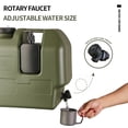 thumbnail image 3 of Yucurem 5 Gallon Water Containers with Spigot, Multifunction Water Storage Jug with Hand Sanitizer Bottle for Camping Outdoor Hiking, Emergency Stroage (Green), 3 of 9