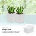 thumbnail image 4 of 10 macetas cuadradas de plástico para flores, mini macetas decorativas, macetas creativas para suculentas, organizador floral para guardería, suministros de jardín con bandejas (blanco, 7 cm), 4 of 7