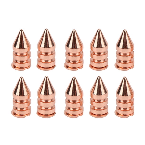 Clothing Spikes Rose Gold Double Layer Hexagon Brass Cone Spikes DIY Handcraft Punk Style Spike Rivets for Shoes Package 7x15MM