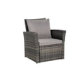 thumbnail image 4 of 4 Pieces Patio Conversation Set, Outdoor Furniture Set with Cushion, Outside Sectional Rattan Wicker Sofa Furniture Set for Garden, Porch, Backyard, Gray, 4 of 8