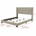 thumbnail image 5 of Home Design Brady Twin Tufted Wingback Upholstered Panel Bed Frame, Gold Faux Leather, 5 of 7