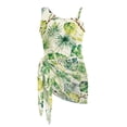 thumbnail image 7 of SEANATIVE Size 15-16 Years Girls Swimsuits One Piece Bathing Suit 2 Piece Set with Mesh Sarong Coverup Cut Out Beach Swimwear for Kids Teen Girl, Tropical Monstera Palm Leaf Green, 7 of 7