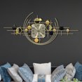 thumbnail image 1 of Accent Collection Large Decorative Metal Wall Clock, 40" Wide, Silent Gold Accent Home Office Decor, 1 of 4