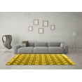 thumbnail image 3 of Ahgly Company Indoor Square Abstract Yellow Modern Area Rugs, 3' Square, 3 of 4