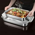 thumbnail image 3 of Poêle à Lasagne Latérale Profonde, Plaque de Cuisson Multifonctionnelle en Acier Inoxydable avec Revêtement Résistant à la Chaleur, Usage Intensif et Nettoyage Facile, Compatible Four pour Grande Capacité de Cuisson Polyvalente, 3 of 6