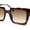 Tortoise - Brown, variant on Womens Old Fashion Retro Horn Rim Plastic Rectangular Sunglasses All Black