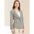thumbnail image 2 of Blazers para mujer Chaqueta tipo blazer a cuadros con solapa con muesca Boyfriend Albaricoque Negro L, 2 of 6