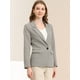 thumbnail image 2 of Blazers para mujer Chaqueta tipo blazer a cuadros con solapa con muesca Boyfriend Albaricoque Negro M, 2 of 6