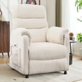 thumbnail image 6 of Electric Power Recliner Chair, Modern Chenille Fabric Recliner with Side Pocket & Remote, Nursery Recliner Chair for Living Room Small Space, Beige, 6 of 11