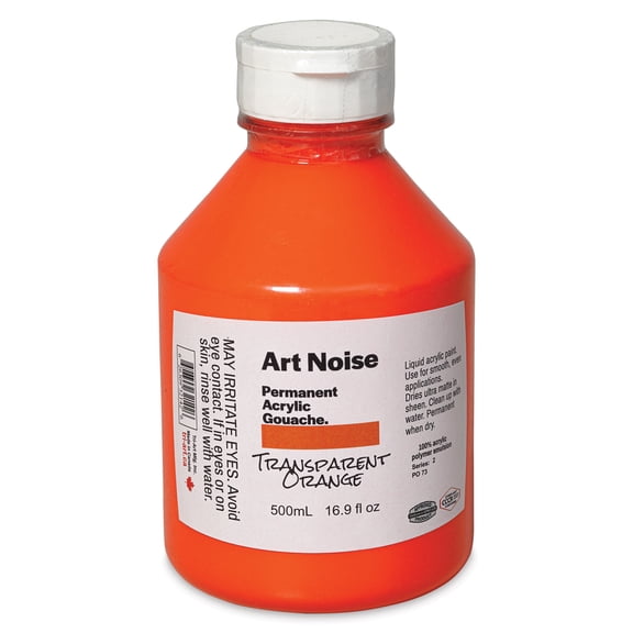 Tri-Art Art Noise Permanent Acrylic Gouache - Transparent Orange, 500 ml, Bottle