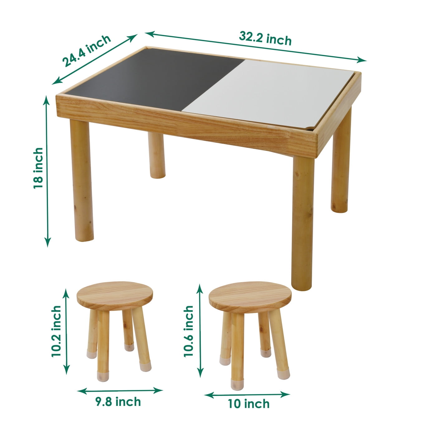 Sensory Table for Toddlers 1-3 with 2 Chairs, Wooden Activity Table Set with Double-Sided Sand and Water Play Boards for Kids Indoor Outdoor Use