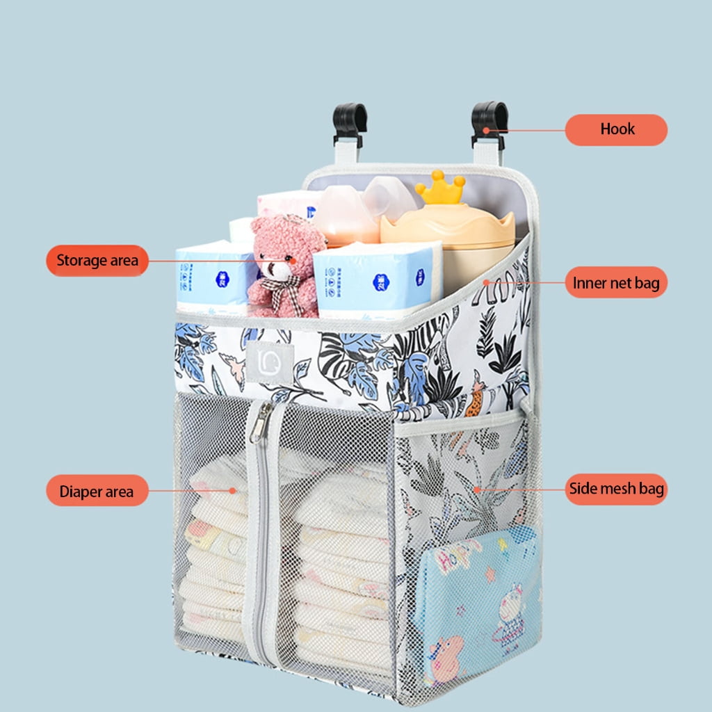 Sturdy Baby Nursery Organizers Hanging Storage Bag for Diapers Wipes Bottles