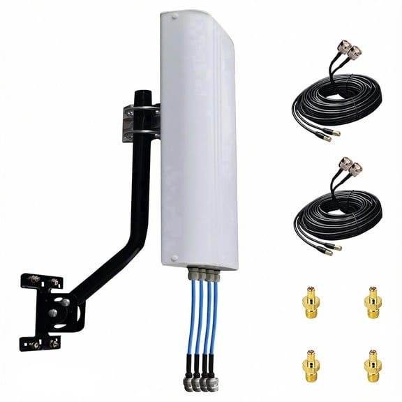 4x4 Mimo Directional Outdoor Panel Antenna 698-4000 Mhz for 4G Lte 5G Router Signal Boost(Full Kit)