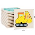 thumbnail image 2 of Rompecabezas de madera con hebilla tridimensional para niños, juguete de tráfico de animales, rompecabezas de iluminación para bebés, rompecabezas de educación temprana, juguete divertido, 2 of 6