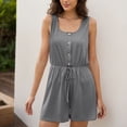 thumbnail image 6 of ClodeEU Women's Summer Pullover Tank Romper with Cinched Waist and Tie,Casual Loose Jumpsuit Shorts Gray,Womens Plus L, 6 of 8