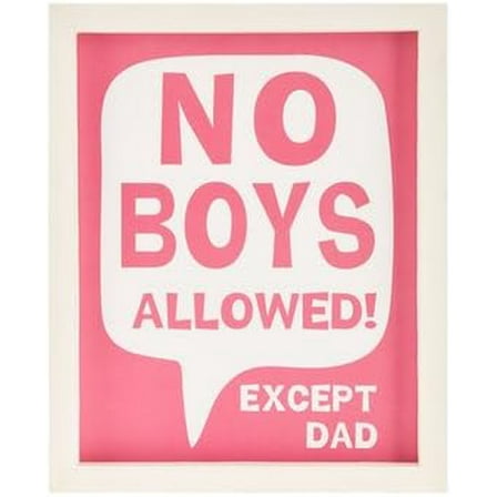 Metal Sign No Boys Allowed Except Dad Wall Art Home Decoration Girls Room Outdoor & Indoor Safety Sign 8 X 12 Inch