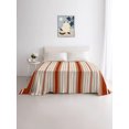thumbnail image 7 of Twin Flat Sheet Only Modern Minimalist Red Stripes Soft Microfiber Cooling Bedding Sheets Farmhouse Line on Beige Flat Bed Sheet for Hotel,Home Decor, 7 of 7