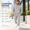 thumbnail image 6 of GINGTTO Men's Textured Sweatsuit Set, Pullover Hoodie and Joggers, 2-Piece, Gray, L, 6 of 10