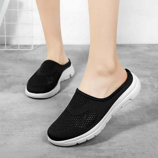 Sandalias de mujer transpirables con superficie de media red, zapatillas casuales para perezosos, zapatos para caminar huecos Wmkox8yii shjk7030