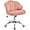 Pink, variant on YYEAN Velvet Vanity Chair with Wheels, Adjustable Home Office Chair with Shell-Shaped Back Swivel Chairs Desk Chair for Bedroom Makeup, Light Gray