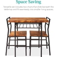 thumbnail image 3 of Songqin 3-Piece Modern Dining Set, Space Saving Dinette for Kitchen, Dining Room, Small Space w/Steel Frame, Built-in Storage Rack - Medium Brown/Black, 3 of 7