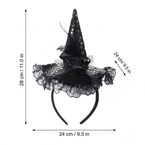 Halloween Decorations Witch Hat Headbands Party Cosplay Witch Costume Costume Accessory for Women 1 PC Multicolor One Size