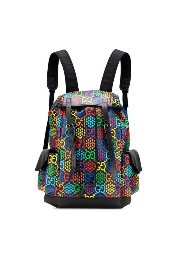 Pre-Owned Gucci GG Psychedelic Large Backpack 598140 Multicolor PVC Leather Men's... (Good)