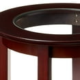 thumbnail image 4 of Frenchi Meubles - Table d'Appoint en Bois de Gênes, Table d'Appoint Ronde / Table d'Accent, Verre Encastré Espresso, 4 of 5
