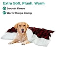 thumbnail image 2 of Waterproof Pee Proof Dog Blanket for Bed Couch Sofa, Buffalo Plaid Plush Warm Sherpa Fleece Pet Blanket for Small Puppy Dogs Cats, Durable Washable Furniture Protector, 50"X60", Red & Black, 2 of 6