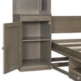 thumbnail image 6 of Harper & Bright Designs Queen Size Murphy Bed with Storage Shelves and Cabinets, Wooden Queen Cabinet Bed Wall Bed with Desk, Folding Wall Chest Bed for Guest Room Office, Gray, 6 of 18