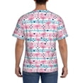 thumbnail image 3 of Bixox Men's Striped Flamingo Printed Short Sleeve Skinny Athletic T-Shirt, 3 of 6