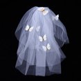 thumbnail image 2 of Velo de Halloween Decoración Novia Velo de boda Accesorio de vestido largo para fotografía Disfraz Fiesta Cosplay (Blanco), 2 of 5