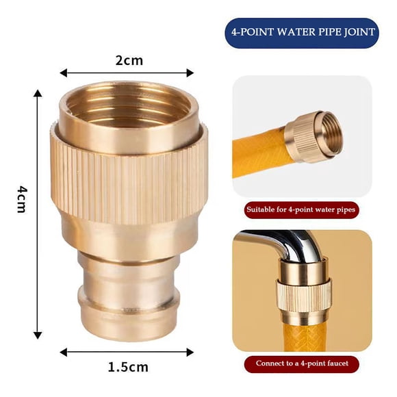 Outdoor Garden Tap Kit Brass Hose Connector Adaptor Fittings Spray Nozzle