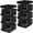 Black, variant on Lifewit Plastic Stackable Storage Baskets, 4 Tier Stacking Bins for Food and Clothes, Multifunctional Organizer for RV, Kitchen, Playroom, Pantry, Black, 35 x 30 x 72 cm/14 x 12 x 28 inch, 1 Pack
