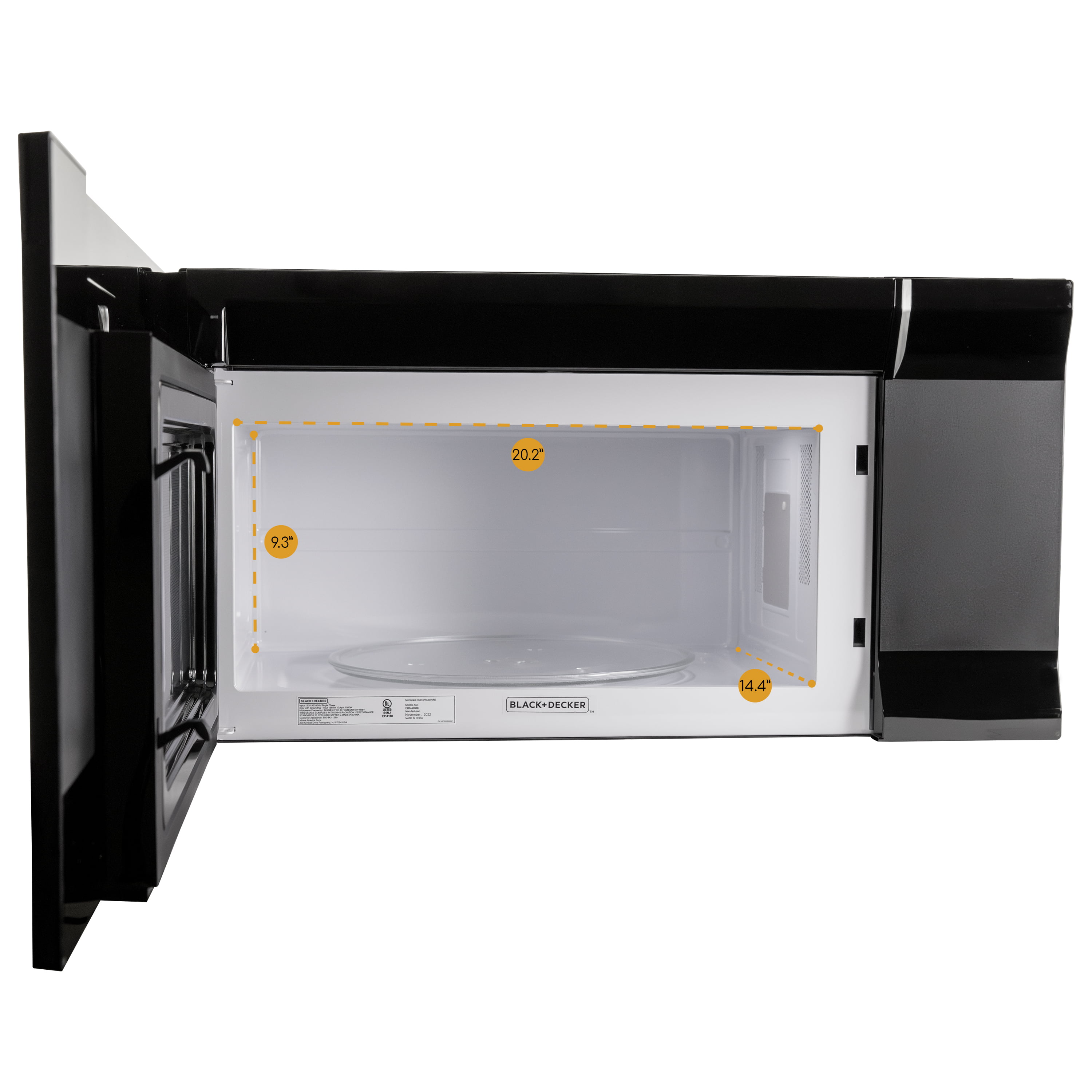 Black+decker 1000 Watt 1.3 Cubic Feet Microwave Oven, Black Stainless Steel