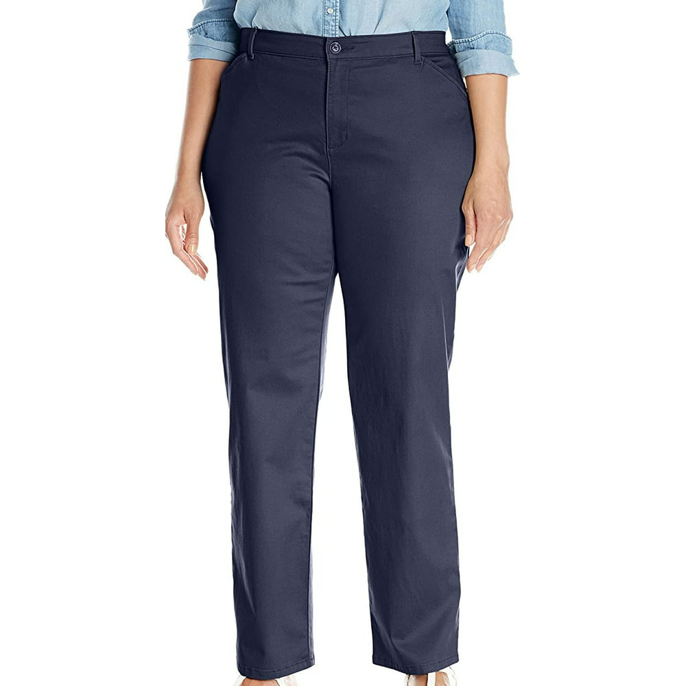 Lee - Womens Pants Navy Plus Relaxed Fit All Day Twill 26W - Walmart ...