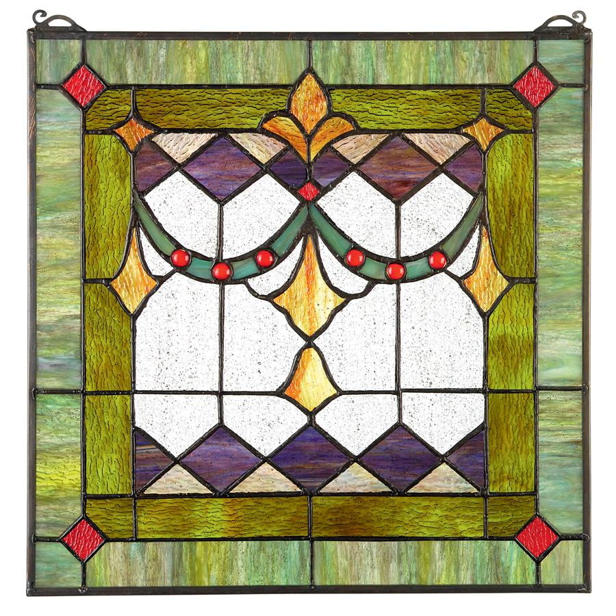 Design Toscano Victorian Swag TiffanyStyle Stained Glass Window