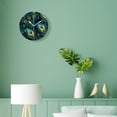 thumbnail image 4 of 12 Inch Wall Clock Battery Operated Silent Clock Decorative for Office, Kitchen, Outdoor, Living Room，Blue Peacock Feathers And Flying Butterflies Tropical Birds Pattern, 4 of 5
