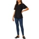 thumbnail image 2 of BLUSAS V DE INSPIRACIÓN CHIC PARA MUJERES, CAMISAS CASUAL ELEGANTES, CAMISAS CON BOTONES, ROPA DE TRABAJO, CAMISETAS DE MANGA CORTA, NEGRO, TAMAÑO XS, 2 of 6