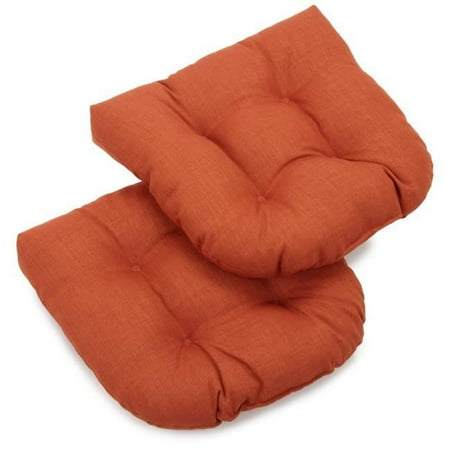 

19 in. U-Shaped Solid Spun Polyester Tufted Dining Chair Cushions Cinnamon - Set of 2