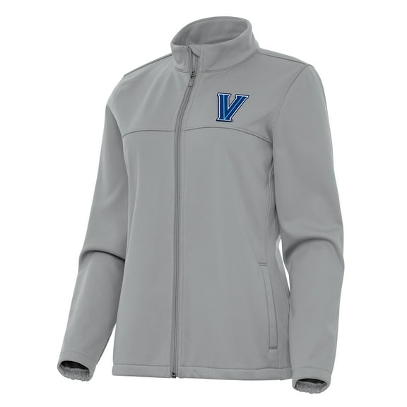 Women's Antigua Gray Villanova Wildcats Links 2 Full-Zip Golf Jacket