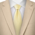 thumbnail image 3 of Jacob Alexander Men's Solid Color Pre-Tied Zipper Neck Tie - Yellow, 3 of 8