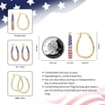 thumbnail image 3 of Crystal Hoop Earrings For Women American Flag Colors Inside Out Silver Plated Earring Jewelry Gift, 3 of 5