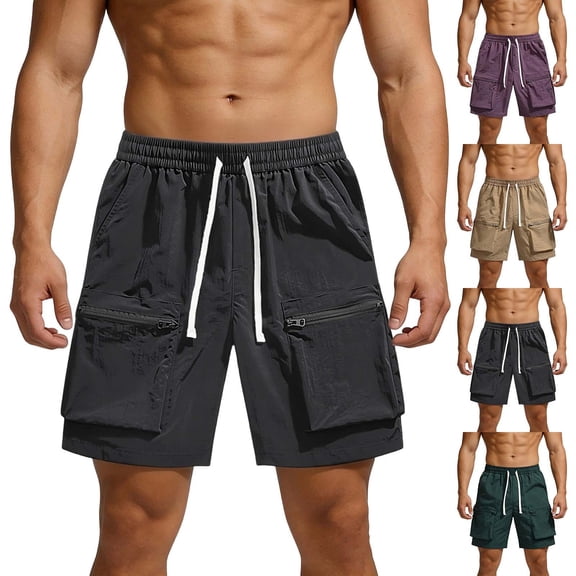 Zedker Mens Swim Trunks Swim Shorts Swimwear Swimsuit Beach Shorts Bathing Suits Quick Dry Waterproof Army Green L