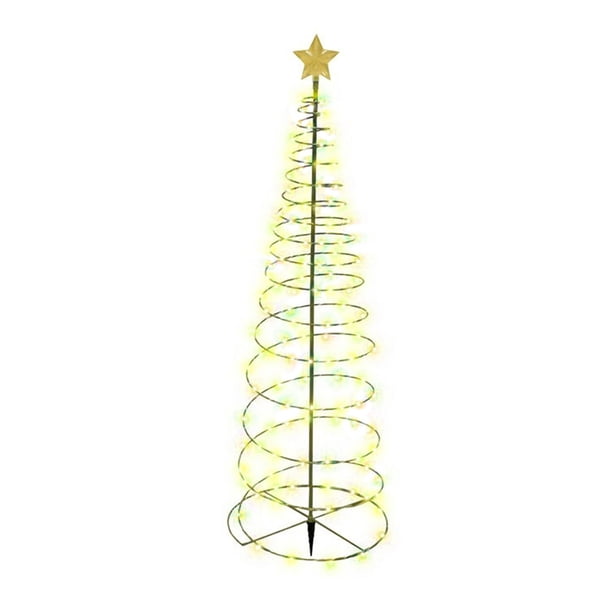 Espiral solar espiral Árbol de Navidad LED Luz Al aire libre Patio trasero Pathway Automático Lámpara a prueba de viento Decoración para el hogar Suministros de iluminación Monocromo seitruly HA009766-02B
