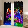 thumbnail image 2 of Erosebridal Male Gamepads Curtains for Living Room,Video Game 30%-50% Blackout Curtains Set of 2 (38x45),Gradient Honeycomb Curtains and Drapes (38x45),Geometric Room Decor, 2 of 6